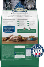 Blue Buffalo Wilderness Natural High-Protein Dry Food for Adult Dogs, WITH WHOLESOME GRAINS, Duck, 24-lb Bag.