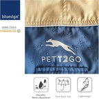 Dog Lightweight Windbreaker, Pet Outdoor Sports Jacket, 0.5 lbs,3 in One, Hooded, Easy on/Off with Collar and Harness, Reflective Piping, Packable, Dog Hiking/Camping, Navy Blue (Medium)