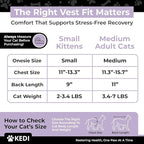Cat Recovery Cone Kit Post Surgical Soft Pet Vest, Collar, and Non-Irritating Protection Cone for Cats - Comfortable Injury Care Solution (Black with White Paws, Medium)