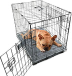Dog Bed Crate Mat(24" X 18") 2 Pack, Soft Plush Dog Bed Pad Machine Washable Crate Pad, Grey