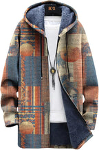 LIZALIG Long Hooded Cardigan Men Japanese Art Style Fashion Cool Graphic Coats Winter Warm Lined Fleece Jacket