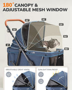 Dog Stroller for Large & Medium Dogs (20–132 lbs), Pet Stroller for 2 Small Dogs, Extra Large Heavy Duty, Foldable & Ventilated, Pink or Navy