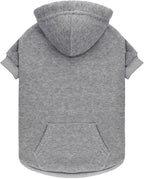 Dog Sweaters for Medium Dogs Dog Hoodie Dog Sweater Solid Soft Brushed Fleece Dog Clothes Dog Hoodie Sweatshirt with Pocket(Grey-M)