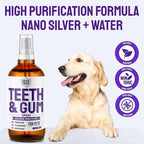 SILVER GRADE Teeth & Gum Dog Breath Spray for Pets Mouth – Cat Dental Care with Silver – Dog Breath Freshener Helps with Tartar & Caries – Plaque Remover for Daily Use – 4 Oz