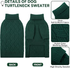 KOESON Dog Sweaters, Warm Medium Dog Sweater Girl and Boy, Turtleneck Christmas Sweaters for Medium Size Dogs, Easy On Pet Xmas Sweaters with Sleeves for Beagle, Dachshund, Boston Terrier, Green, M