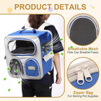 Pet Backpack Carrier, Portable and Ventilated, Nylon Dogs Cats and Small Animal Travel Bag 14.17", (Orange, 1 Pcs), Intended for Hiking/Camping/Traveling