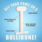 Bullibone Nylon Dog Chew Toy Nylon Bone - Improves Dental Hygiene, Easy to Grip Bottom, and Permeated with Flavor (Bacon, Large - 3 Pack)