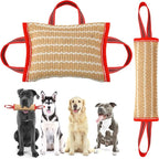 Libima 2 Pcs Dog Pillow Tug Toy Dog Pillow with Strong Handles Tug of War Training Tools Toy Linen Pad for Puppy Young Small Medium Pets Interactive Play Training