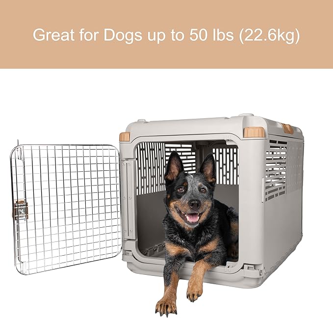 SportPet Designs Collapsible Pet Kennel, 30" Medium (Tan)