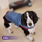 cyeollo Dog Coat Reversible Dog Jacket Winter Sherpa Dogs Sweater Clothes for Cold Weather Fleece Warm Pet Coats for Medium Dogs, Blue 2XL