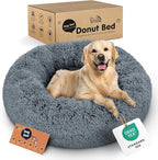 Donut Dog Bed - Premium Comfort for Anxiety Relief - Fluffy & Calming Design with Ultra-Plush Support | Cozy Round Dog Bed with Super Soft Circle Style (Size XL Dark Grey)