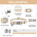 GAMUDA Small Pet Harness Collar and Leash Set, Step in No Chock No Pull Linen Fabric Soft Mesh Dog Vest Harnesses Reflective for Dogs Puppy Cats Kitten Rabbit (Khaki, XL)