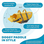 Outward Hound Granby Splash Dog Life Jacket, High-Buoyancy Dog Life Vest for Swimming, Boating, and Water Safety, Medium, Yellow