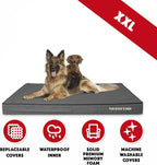 The Dog’s Bed Orthopedic Memory Foam Dog Bed, XXL Grey & Black, Waterproof, Supportive Dog Bed with Replaceable Covers