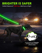 Weesiber Light Up Dog Collar - Glow in The Dark LED Dog Collar Rechargeable Reflective Pet Collar, Safety Doggy Lights for Night Walking(Green, L)