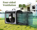 pecute Dog Car Carrier Stable and Light Weight, Expandable Extra Space Dog Carrier for Cars, Breathable Dog Car Crate, Foldable Pet Carrier for Both Indoor and Outdoor Use, Pet Travel Crate Gray
