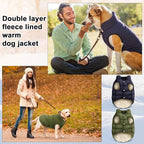 Syhood 2 Pieces Dog Jacket 2 Layers Fleece Lined Dog Jacket Warm Soft Windproof Small Pet Coat for Winter Cold Weather(S,Navy,Green)