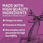 Canine Caviar - Leaping Spirit: Venison & Pearl Millet Alkaline Dry Dog Food, Limited Ingredients, Gluten-Free, Based on Science & Research, Veterinary Alternative Diet (11 Pound Bag)