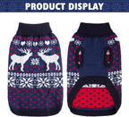 SCENEREAL Dog Sweater for Girls Boys, Turtleneck Pullover Winter Puppy Clothes, Christmas Outfits, Sweatshirt Apparel Knitwear for Frenchie, Beagle, Boston Terrier, ML