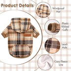 Dog Basic Hoodie Ultra-Soft Plaid Dog Clothes Cold Weather Sweaters for Medium Large Dogs Breathable Cozy Fabric Pet Coat Warm Stylish Sweatshirt with Leash Hole Pocket Dogs Jacket for Cats Boys Girls
