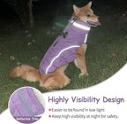 Malier Dog Coat, Reflective Dog Jacket Waterproof Windproof Puppy Cold Weather Coats with Harness Built in, Winter Extra Warm Pet Coat Fleece Vest for Small Large Pets and Puppy (Purple, XX-Large)