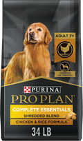 Purina Pro Plan Senior Dog Food With Probiotics for Dogs, Shredded Blend Chicken & Rice Formula - 34 lb. Bag