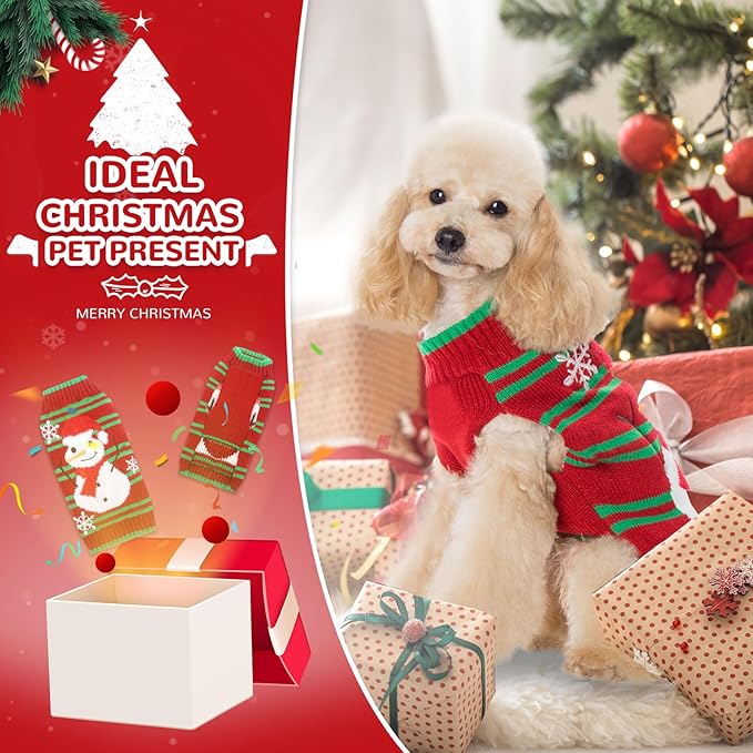 PETCARE Red Snowman Dog Sweater Christmas Dog Sweaters Vest Ugly Snow Xmas Puppy Costume Pet Holiday New Year Fall Winter Clothes for Small Medium Large Dogs Cats Pullover Sweaters Outfits,Medium