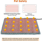 GASUR Pet Heating Pad for Dogs, Waterproof Cat Heating Pad with Timer Temperature Adjustable, Indoor Heated Electric Pet Bed for Cats Dogs, Anti-bite Pet Heated Pad, 35''x24'', Large
