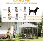 PawHut 6' x 4' x 6' Outdoor Dog Kennel, Welded Wire Dog Kennel Outside Run with 360° Rotating & 4 Level Adjustable Bowls, Waterproof & UV Resistant Cover, for S&M Breeds, Chickens, Ducks, Silver