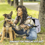 BAGLHER Dog Travel Bag Backpack, Airline Approved Pet Supplies Backpack, Dog Travel Backpack with 2 Silicone Collapsible Bowls and 2 Food Baskets DLWhite