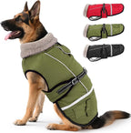 Dog Coat, Warm Dog Winter Coat Reflective Jacket Waterproof Fleece Vest, Pet Jacket Cozy for Cold Weather, Dogs Snowsuit Windproof, Adjustable Buckle for Large Extra Dogs