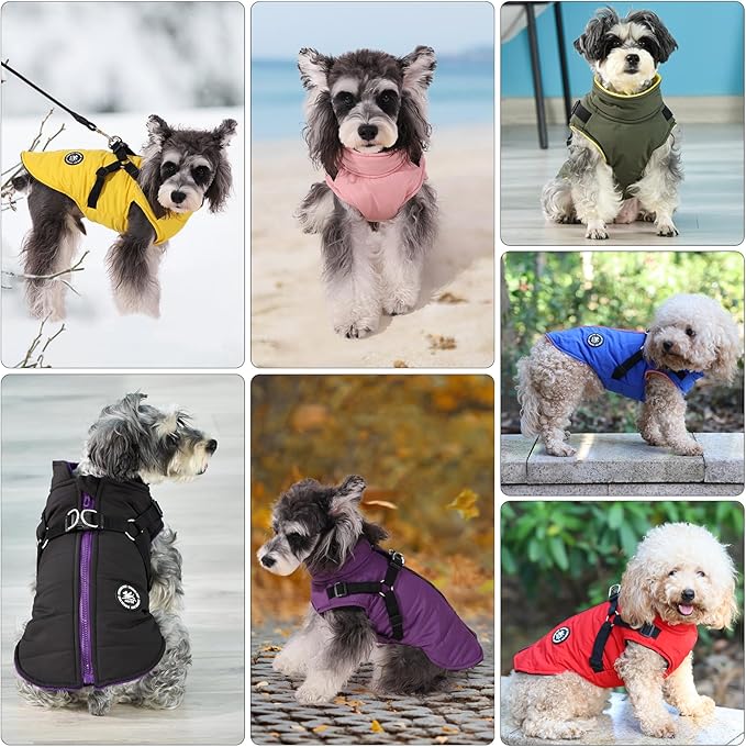 Norbi Dog Coat, Winter Coat with Harness Built in, Adjustable Warm Coats for Small Medium Large Dogs Cold Weather Coats