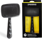 Tweezerman Dog and Cat Slicker Brush for Large Pets, Grooming Brush with Coated Bristles to Prevent Scratching and Ergonomic Handle