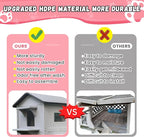Plastic 2 Story Outdoor Cat House with Soft Mat,Insulated Cat House for Outdoor Cats with Escape Door, Waterproof Outside Cat Shelter, Clean and Assemble Easily