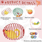 Jecery 5 Pcs Halloween Cat Spring Balls Toys Stretchable Rolling Balls Colorful Playful Coils Interactive Spring Action Toy Caged Rats for Kitten Cat Pet Supplies(Mouse and Bell,Colorful,25 Pcs)