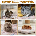Tuanse 4 Pack Ultra Soft Dog Cat Bed Mat with Cute Print Reversible Fleece Dog Crate Kennel Pad Cozy Washable Thickened Hamster Guinea Pig Pet Bed Mat for Small Animal (13 x 10 Inches,Light Brown)