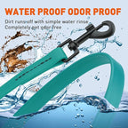 Dogline Biothane Waterproof Dog Leash Strong Coated Nylon Webbing with Black Hardware Odor-Proof Easy to Clean High Performance for Small or Large Dogs Made in USA 2 ft Lead, Blue Aqua