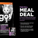 Go! Solutions Carnivore, Grain-Free, Protein Rich Dry Cat Food, Chicken, Turkey and Duck Recipe, 8 lb Bag