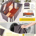 Aivituvin Heated Dog House Outdoor 59" Extra Large Insulated Dog Kennel with Heater for Winter,Waterproof Dog Cage for Large & Medium,Small Dogs,All-Around Iron Frame