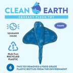 Spunky Pup Clean Earth Plush Stingray | Made from 100% Recycled Water Bottles | Small