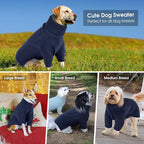 Queenmore XS Dog Sweater, Dog Sweaters for Small Dogs Girl or Boy, Dog Christmas Sweater XSmall, Winter Puppy Doggie Sweatshirt Knitwear, Pet Chunky Warm Coat for Medium Large Size Dogs, NavyBlue XS