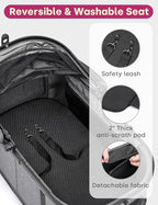 Dog Stroller for Small Medium Dogs Up to 60lbs, 4 Wheels Folding Pet Stroller with Detachable Carrier, Pet Travel Carrier for 2 Dogs & Cats, Storage Basket, Breathable, Grey