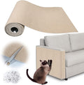 Cat Scratch Furniture Protector - 118" x 13.8" Trimmable Self-Adhesive Cats Claws Scratch Pads, DIY Cat Climbing Couch Protector for Scratch Post Cat Tree Replacement Indoor (Khaki)