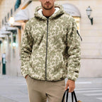 Men's Camouflage Hunting Fleece Lined Hoodie Camo Jackets Zip Up Long Sleeve Casual Winter Coats Hood Outerwear