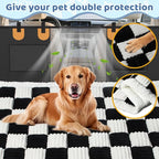 Backseat Dog Bed Mat for Car: 27.6" x 52" Non-Slip Dog Bed for Back Seat - Soft and Comfortable Dogs Blanket - Washable Travel Pet Mat Seat Protector Fit for Back Seat Cover, Grid