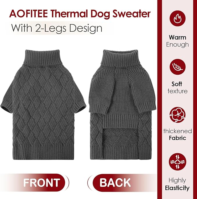 AOFITEE XXL Dog Sweater, Dog Sweaters for Large Dogs, Dogs Halloween Sweater, Turtleneck Large Pet Sweaters for Female Male, Solid Winter Sweatshirt for Golden Retriever, Labrador, Doberman, XXL