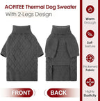 AOFITEE Dog Sweater, Warm Dog Sweaters for Large Dogs, Halloween Dogs Sweater, Turtleneck Girl Pet Sweaters, French Bulldog Sweatshirt, Knit Female Male Pet Knitwear for Winter Fall (Grey Large)