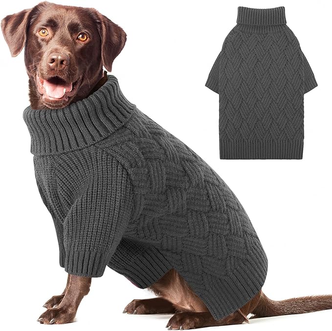 AOFITEE XXL Dog Sweater, Dog Sweaters for Large Dogs, Dogs Halloween Sweater, Turtleneck Large Pet Sweaters for Female Male, Solid Winter Sweatshirt for Golden Retriever, Labrador, Doberman, XXL