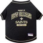 NFL New Orleans Saints Dog T-shirt X-Small. - Licensed Shirt for Pets Team Colored with Team Logos- Premium Stretchable Materials for the comfort of your Dog & Cat