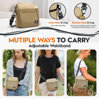 Large Capacity Dog Treat Pouch –Training Treat Bag with Magnetic Pocket, Built-in Poop Bag Holder, Clicker & Collapsible Bowl, Hands-Free Dog Walking Bag for Walking & Puppy Training - Khaki